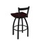 Holland Bar Stool Co 30" Low Back Swivel Bar Stool, Black Wrinkle, Dark Cherry Oak Seat 82130BWDCOak - alternate 2